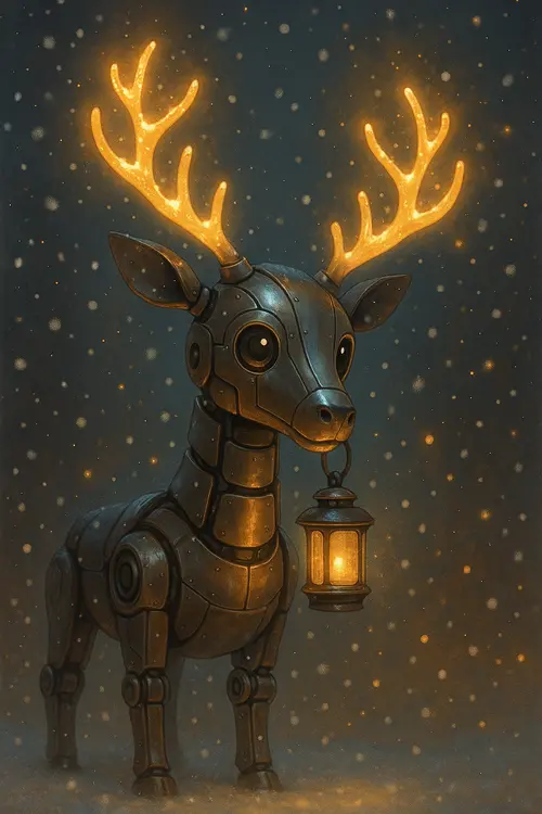 Cute Robots Christmas wallpaper